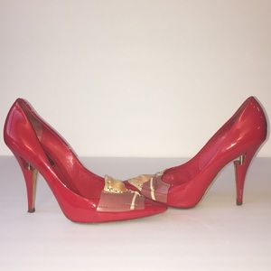 🌹Louis Vuitton Red High Heel Shoes Pumps Sz 37.5